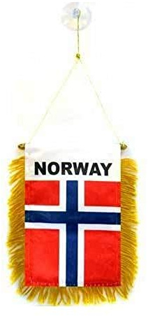 AZ FLAG Wimpel Norwegen 15x10 cm Norwegische Polyester 100D Saugnapf | Für außen Dreieckswimpel Norge genähte Kanten und verstärkte Ausführung 100D Polyester