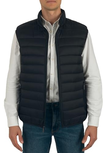 alpine swiss Clark Mens Puffer Vest Down Alternative Water Resistant Packable Outerwear Zip Up Pockets Warm Versatile Layer BLK XL