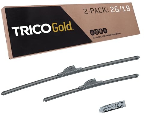 TRICO Gold™ (18-2618) 26 & 18 Inch Pack of 2 Automotive Replacement Windshield Wiper Blades for My Car Super Premium All Weather Beam Blade for Select Vehicle Models