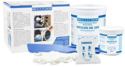 WEICON HB 300 Sistema de Resina Epoxi | Plástico-Metálico |1 kg |Con carga de acero | Resistente a altas temperaturas