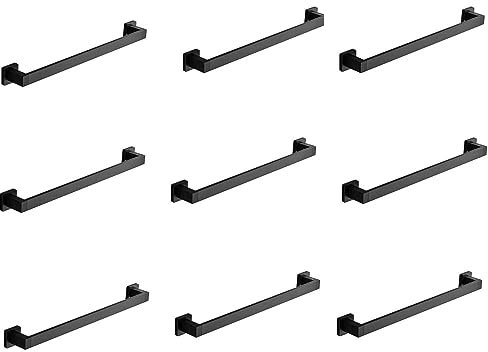 Thwarm Premium-Edelstahl-Handtuchhalter Schwarz Handtuchwärmer Wand befestigte Handtuchhalter Platz Thick Single Pole Handtuchstange for Badezimmer Matte Black (Größe : 80cm)