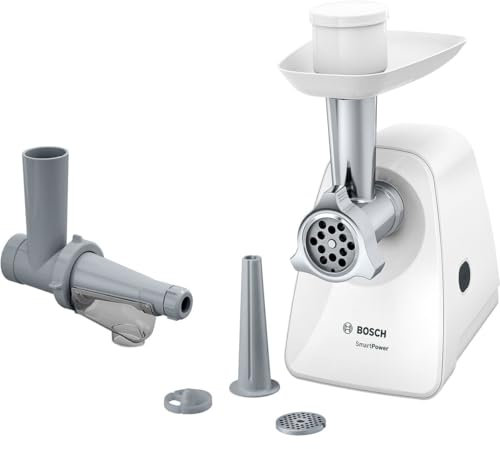 Bosch SmartPower Picadora de Carne, 350 W, Stainless Steel, Blanco