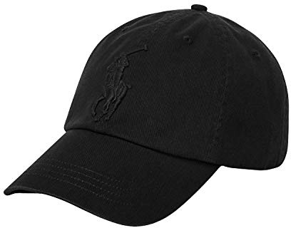 Polo Ralph Lauren Herren-Baseballkappe, Baumwolle/Chino, Schwarz, Einheitsgröße
