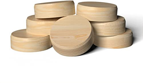 Heimatspäne Querholzplättchen Fichte [75 Stück - Ø25mm] - Konusplättchen aus natürlichen Fichtenholz unbehandelt, Querholzdübel zum Ausbessern von Astlöchern