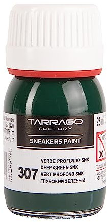 Tarrago Sneaker Lederfarbe - Acryl individuelle Schuhfarbe - für Sneaker, Stiefel, Taschen, Geldbörsen - matt, flexibel, perfekte Abdeckung, Dunkelgrün #307