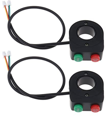 Be In Your Mind 2PCS Interruttore A Pulsante Per Faro Clacson 2 In 1 Interruttore Di Controllo Impugnatura Manubrio Moto Interruttore Integrato Per Bicicletta Elettrica Moto Da 7/8 Pollici DC 12V Nero