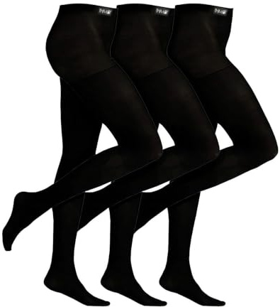 THMO 3 Pair Multipack Girls Thermal Tights for Winter Black Warm Tights Ideal for School (11-12 Years, Black)