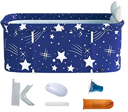 Kit per vasca da bagno portatile per vasca idromassaggio, comodo cuscino e cuscino da seduta, vasca da bagno per box doccia, interni ed esterni, bagno di ghiaccio, piccola famiglia, 120 x 55 x 50 cm,