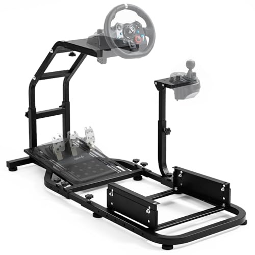 Gazzyt Racing Simulator Cockpit Stand Adjustable Racing Wheel Stand fits Logitech G27 G29 G920 G923 Thrustmaster T300 T300RS T248 Without Wheel Pedal Shifter and Seat