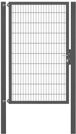 Alberts 636098 Einzeltor Flexo Plus mit Zubehör | verschiedene Breiten und Höhen | Pfostenstärke 100 x 100 mm | anthrazit | Breite 125 cm | Höhe 200 cm