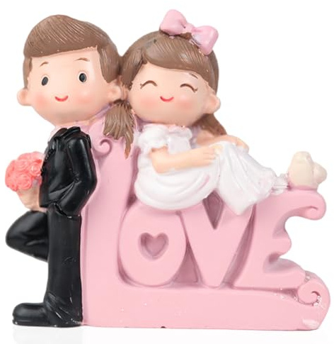 Wedding Cake Figurines, Resin Couple Figurine, Wedding Cake Topper, Bride And Groom Cake Toppers, for Birthday Anniversary Engagement Home Decor Car Ornaments