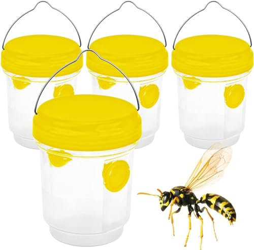 Wespenfallen Outdoor Hängend Wiederverwendbar Wasserdicht Gelbe Jacke Fallen Effektive Hornissenfallen Bienenfänger für Garten Outdoor Hof Wespenfänger für Outdoor Balkon Abwehr Ohne Chemikalien
