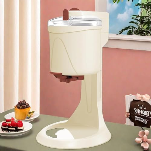 1000ml Italian Ice Cream Maker, Home Soft Serve Ice Cream Making Machine, Mini Small Automatic Yogurt Cone Machine, With Measuring Cup,220V