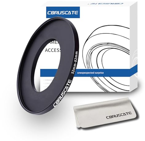 52 mm Lnes auf 82 mm Kamera-Objektivadapter, Kamera-Step-Up-Ringfilter, ändern Sie den Filter oder die Objektivgröße von 52 mm auf 82 mm. Kompatibel mit allen 82-mm-Gewinde-Filterzubehör +