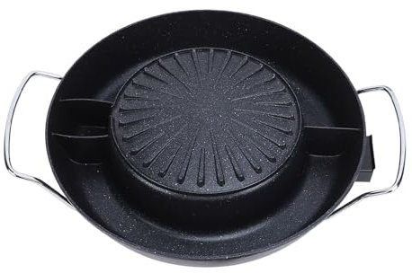 Grillpfanne, Grill-Hot-Pot, 2-in-1-Elektrogrill, Hot Pot, 1200 W, Rund, Antihaftbeschichtet, ABS-Aluminiumlegierung für Zuhause (EU-Stecker 220 V)