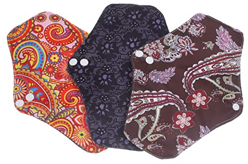 MOLUCKFU 3stücke Wiederverwendbare Menstruationsbinden Atmungsaktivem Bambuskohle-baumwollstoff Waschbar Auslaufsicher Komfortabel Für Frauen Und Wochenbett Leichte Und Praktische Damenhygi