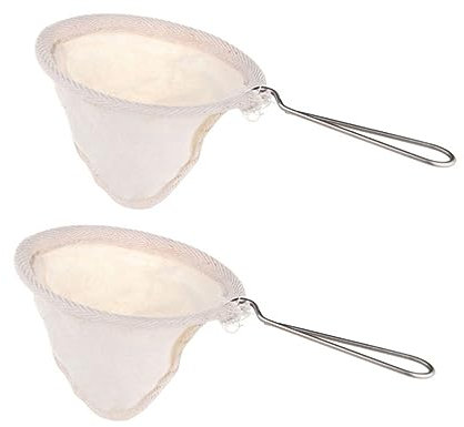 Cabilock Filtros De Café Mango De Acero Inoxidable y Tela Reutilizable, 3 Piezas, Colador Práctico y Duradero, Para Cafetería, Hogar y Oficina