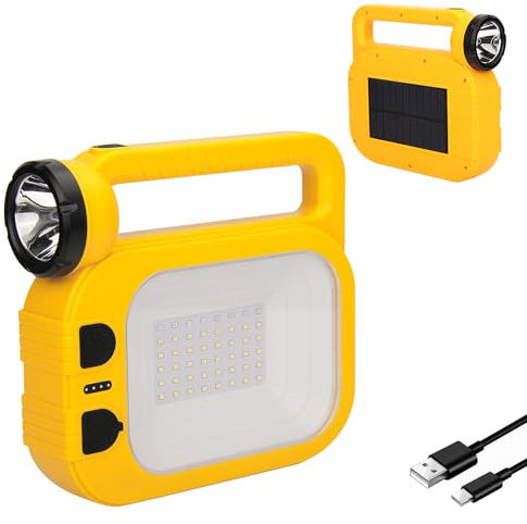 Eslas Solar Wiederaufladbare Campingleuchte, Dimmbar Mehrere Modi, Zeltlichter mit 2400mAh Powerbank, Camping Zubehör, Wiederaufladbare Laterne für Outdoor, Notfall