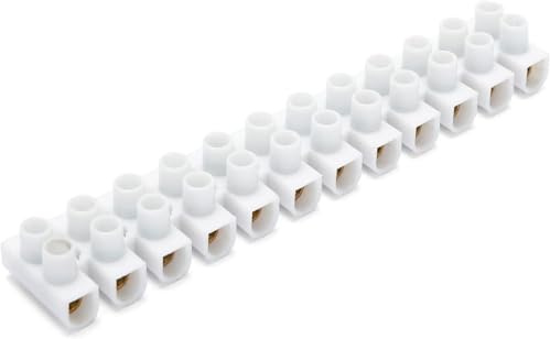 Velamp Mammut MG303 Barretta di 12 Morsetti elettrici (Tbs-3A-4 mm2), Certificazione NF, in PP, Bianco (Confezione da 5)