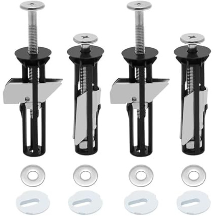 4 Pack Toilet Seat Fittings,Heavy Duty Toilet Seat Fastener Bolt Kit,Toilets Seats Fastener Locking Screws,Toilet Seats Bolts for Top Lid Hinges Blind Holes Easy Install Replacement Fixing Kit