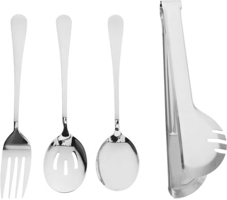 Ciieeo Utensili Da Portata in Acciaio Inox Forchetta e Cucchiaio Per Buffet e Feste Riutilizzabile e Facile Da Pulare