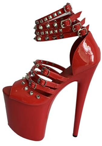 20cm Extrem High Heels Plateau Sandalen für Damen | Stripper-Heels in Übergröße für Nachtclub-Auftritte und professionellen Pole Dance