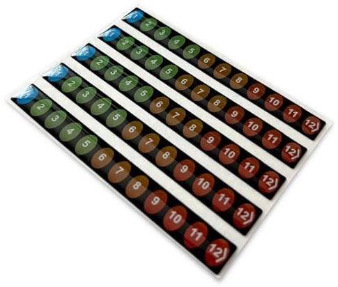 Kylskåpstermometer, hushållstermometer, termokromatisk (utan batteri, utan mekanik, evig livslängd), färgdisplay: +1 till +12 °C