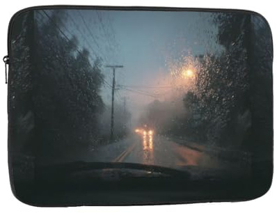 YYHWHJDE Blurred car Window on Rainy Day Prints Protective Shockproof Portable Laptop Sleeve Case 10 inch for Men and Women Business Travel, and Office Daily Use
