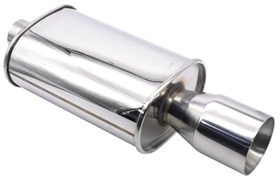 Collettori Di Scarico Tubo Di Scarico Sportivo Per Auto In Acciaio Inox Ingresso 63 Mm Marmitta Di Scarico Turbo Uscita 101 Mm HLWXMDZ