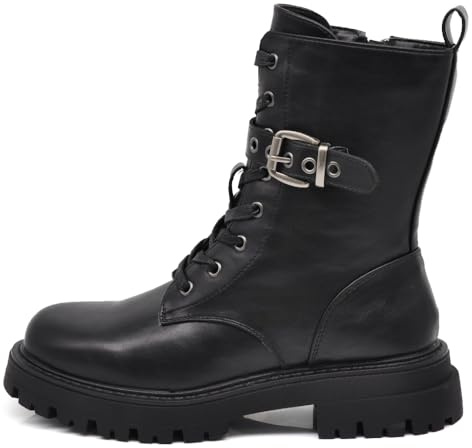 IF FASHION Stivali Stivaletti Anfibi Scarpe da Donna Con Platform Zip 6004