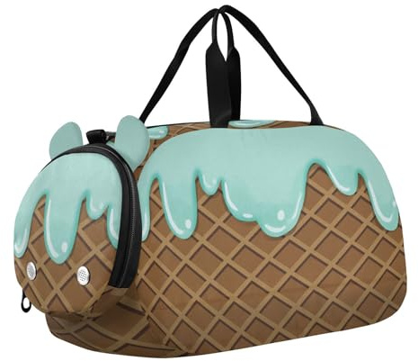 Tanztasche, Sporttasche für Mädchen, Jungen, Minzeis-Eiscreme, Kinder-Sporttasche, Kekse, Reisetasche mit Namen, Wochenendtasche