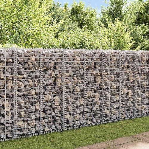 Clôture Jardin, Panier de gabion avec couvercle Fil galvanisé 100x30x30 cm, Grillage a Mouton pour Chien, Animal