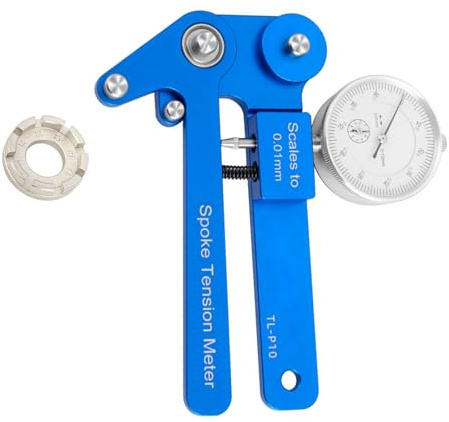 LLHCF Tester di tensione per raggi portatile, ergonomico, strumento di tensione per ruote di bicicletta, con vari tipi di biciclette e strumento di regolazione per mountain bike