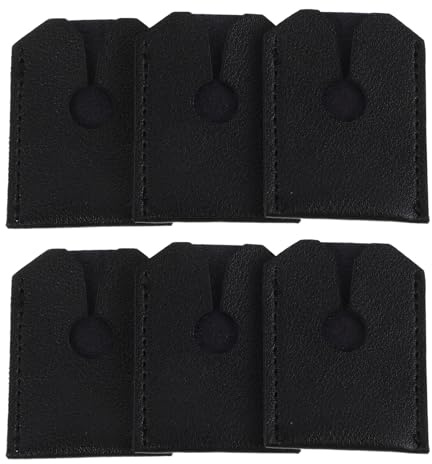 Beaupretty 6 Pièces Manchons de Protection pour Têtes de Rasoir Homme en Cuir PU Noir, Lot de 6, Étui de Voyage Compact et Léger, Protège-Tête de Rasoir Sécurité Anti-Rayures, Accessoire