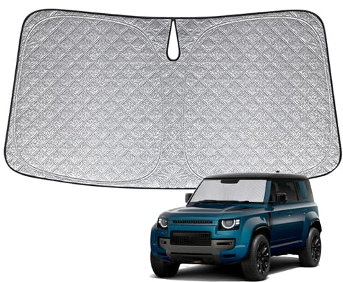 Sonnenschutz Frontscheibe Kompatibel mit Range Rover Defender 2020-2026, Auto Windschutzscheibe Sonnenschutz Innen, Faltbar Sonnenschirm UV Schutz Reflektierender Staub Schutz Sonnenschutzfolie