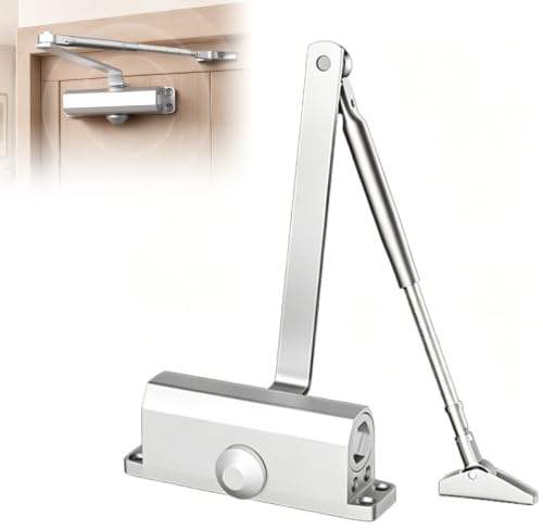 Chiudiporta idraulico automatico, per porta superiore di 65-85 kg, velocità di chiusura regolabile per porta della stanza, porta di casa, cancello da giardino, per interni ed esterni, con funzione di