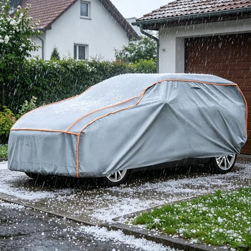 Hagelschutzplane, Auto Abdeckplane, Autogarage Für Draußen, wasserdichte Autoplane, Windfeste PKW Abdeckung, Lackschonende Hagelschutz Autoplane, SUV Hagelschutzgarage(SUV/ 450 - max. 480 cm Länge)