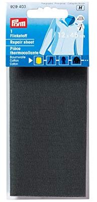 Prym 929403 Flickstoff CO (bügeln) 12 x 45 cm grau