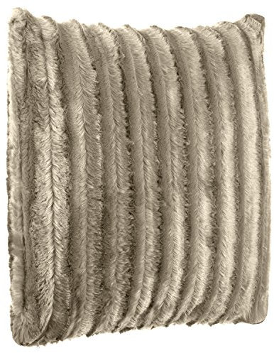 Brandsseller Hochwertiges Exclusives Fellkissen - Fellimitat/Nerzoptik - besonders weich und kuschelig Kissen mit Füllung - Größe: 50x50 cm - Taupe/Grau