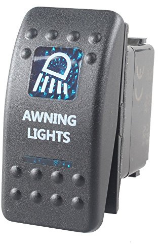Mintice™ Interrupteur à Bascule Commutateur Lampe Lumière LED Bleu 12V 20A pour Voiture Bateau Moto (Awning Light)