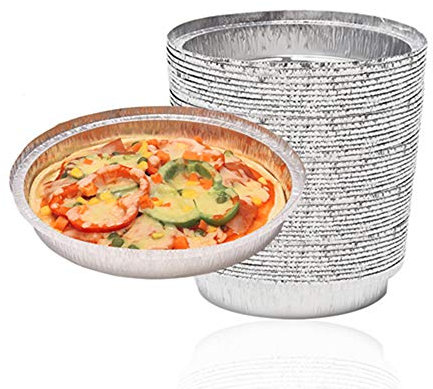 Teglie rotonde usa e getta in alluminio da 20,5 cm, padelle per forno in alluminio, pentole usa e getta per torte, per cuocere al forno, congelare e conservare | padelle rotonde in alluminio 30