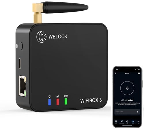 WELOCK WIFIBOX 3 Smart BLE Gateway für WELOCK Smartes Türschloss | Home Remote Entriegelung, Arbeit mit Alexa-Verbindung, WLAN-Verbindung Einfache Steuerung, Sichere Zutrittskontrolle
