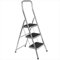 Tatkraft Hike Foldable 3 Step Ladder with High Safety Handrail, Non-Slip Wide Steps, TÜV certificate 150 kg Load, Lightweight, Made in Italy
