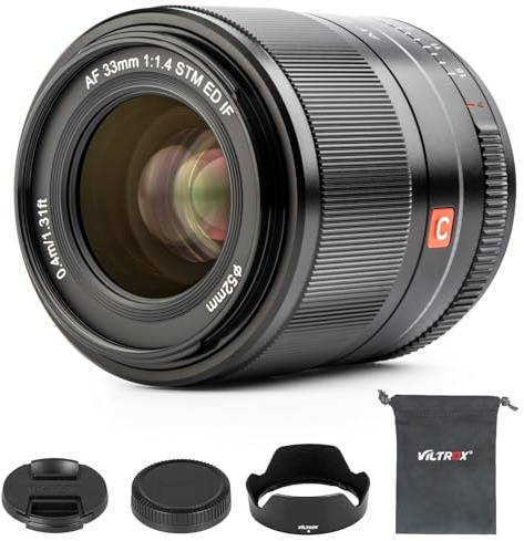VILTROX 33mm F1.4 f/1.4 STM Obiettivo a Fuoco Fisso con Messa a Fuoco Automatica per Fuji Fujifilm X-Mount X-T3 X-H1 X20 X-T30 X-T20 X-T10 X-A1 X-A2 X-A3 X-A5 X-A7 X-E2 X-E2S X-E3