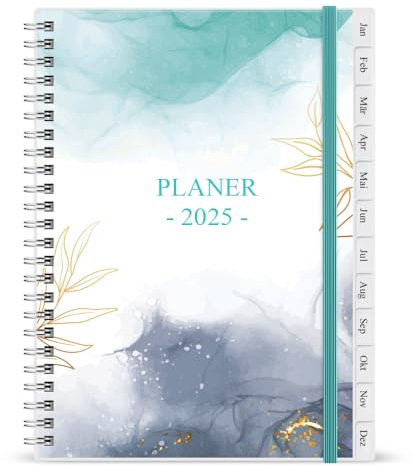 2026 Tagebuch, Januar 2026 - Dezember 2026 Wochenplaner mit Monatsregistern, Gesäßtasche, elastischer Verschluss, Doppeldrahtbindung, einfache Organisation des täglichen Lebens, 14,8×21cm, Teal