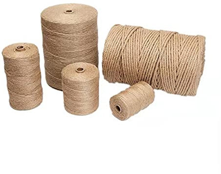 uyeoco Juteseil Hanfseil, Jute Seil,50/100/200M Gartenseil Sisalseil Jute-Schnur Juteschnur Jutekordel Tauwerk Outdoorseil Seilwer (Color : A, Size : 3mm-500m)
