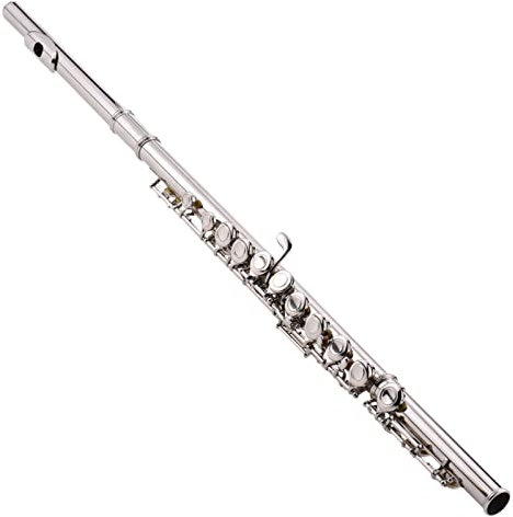 DZDZDZ querflöte Instrument Konzertflöten Versilbert 16-Loch-C-Key- Flöte Cupronickel Gürtelreinigungstuch Stick Handschuh Gepolsterte Tasche Einsteigerflöte