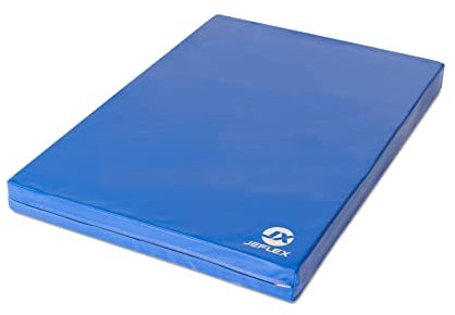 Jeflex - Materasso Sportivo di Caduta blu, 100 x 70 x 8 cm, prodotto in Germania/tappetino da ginnastica/fitness salvaspazio e tappetino da yoga/tappetino da gioco per cameretta dei bambini