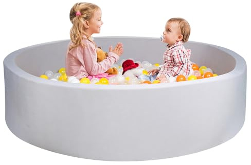 Foam Ball Pit for Toddlers Kids Children, CALEPTONG 47.2x 13.8 Super Large Ball Pits for Babies with Soft Memory Sponge, Indoor Outdoor Baby Playpen, Kids Play Ball Pool, Balls NOT Included