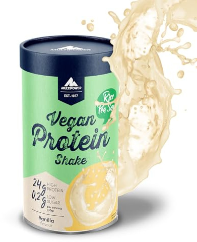 Multipower 100% Vegan Protein French Vanilla – 420 g Eiweißpulver – Veganes Pulver für Eiweißshake aus 3 pflanzlichen Proteinquellen – Proteinpulver vegan mit Vitaminen – Vanille
